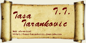 Tasa Taranković vizit kartica